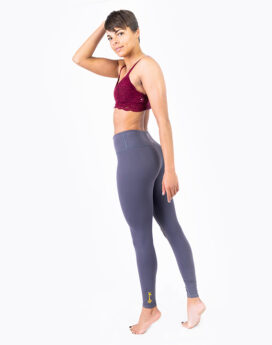 Grey Leggings with Assorted Embroidery Colors
