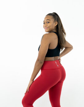 Red Leggings with Assorted Embroidery Colors
