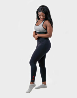 Black Leggings with Assorted Embroidery Colors